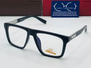 Laga Quill Rectangle Full Rim Celluloid Eyeglasses Black