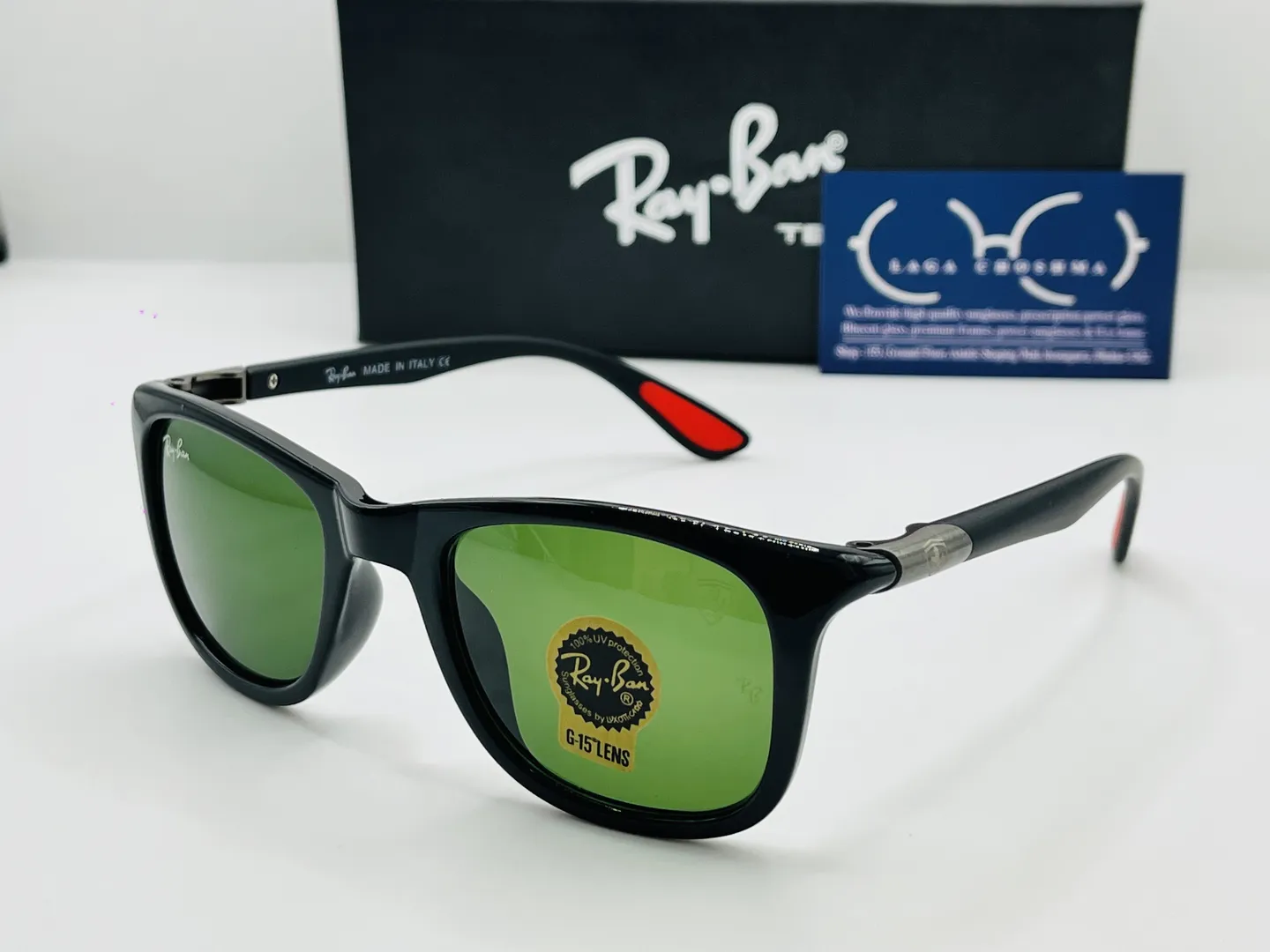 RayBan 2157 Tech Square Rim Sunglasses – Black G-15 Lens