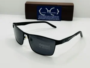 Laga Blade Rectangle Full Rim Metal Sunglasses Black