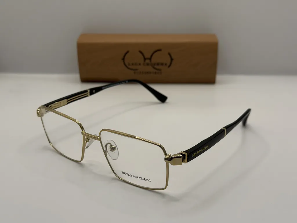 Laga Auric Rectangle Full Rim Metal Eyeglasses