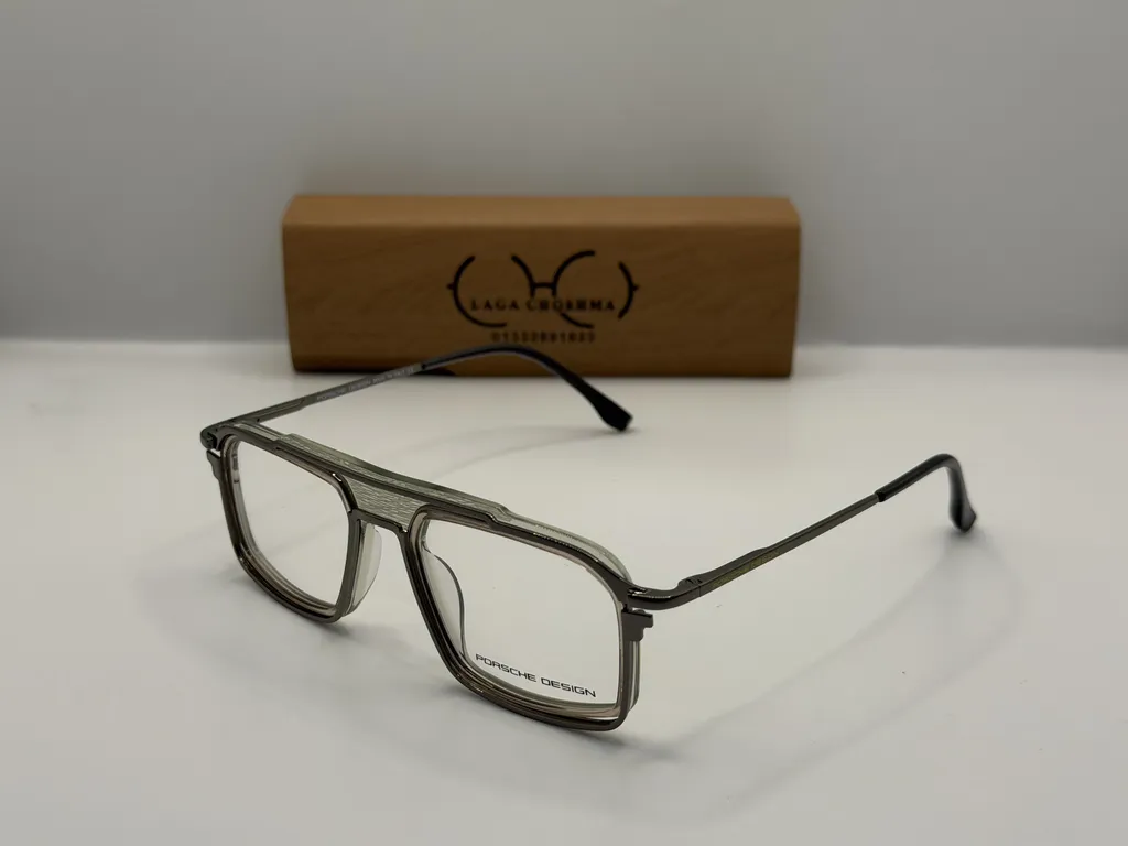 Laga Axton Rectangle Full Rim Metal Eyeglasses