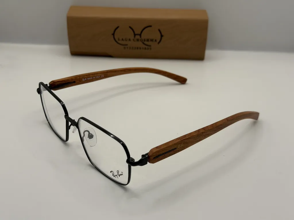 Laga Grove Rectangle Full Rim Metal Eyeglasses