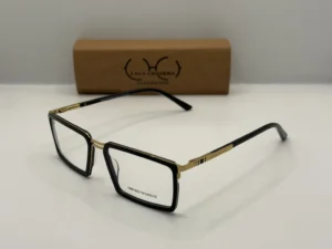 Laga Linear Rectangle Full Rim Metal Eyeglasses