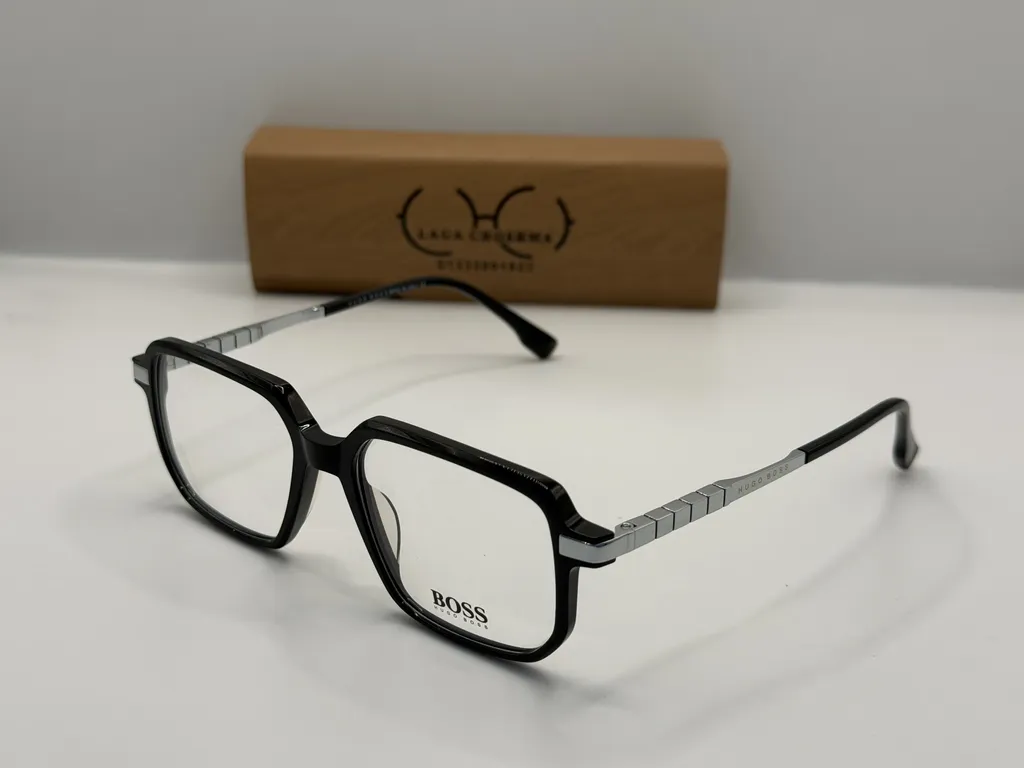 Laga Slate Square Full Rim Metal Eyeglasses