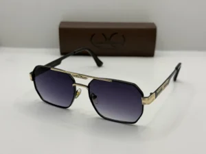 Laga Atlas Pilot Full Rim Metal Sunglasses Black & Gold