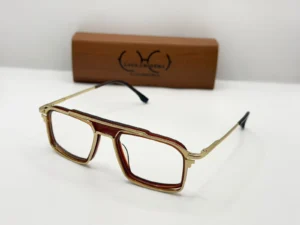Laga Axton Rectangle Full Rim Metal Eyeglasses Golden