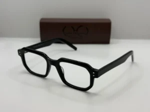 Laga Calder Geometric Full Rim Acetate Eyeglasses Black