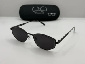 Laga Cinder Narrow Rectangle Full Rim Metal Sunglasses