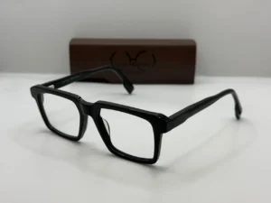 Laga Corbin Rectangle Full Rim Acetate Eyeglasses Black