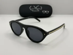 Laga Nola Oval Full Rim TR90 Sunglasses Black