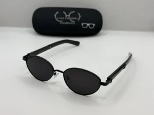 Laga Seren Oval Full Rim Metal and TR90 Sunglasses Black