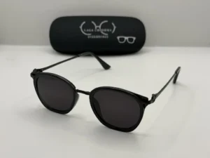 Laga Solace Square Full Rim Metal Sunglasses Black