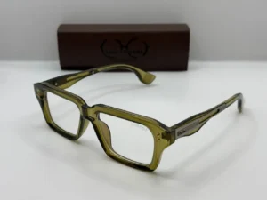 Laga Thane Rectangle Full Rim Celluloid Eyeglasses Olive