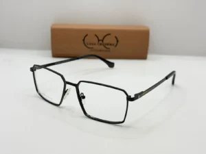 Laga Vector Geometric Full Rim Metal Eyeglasses Black